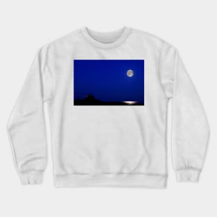 Holy Island Castle in Moonlight Crewneck Sweatshirt